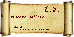 Bumbera Márta névjegykártya